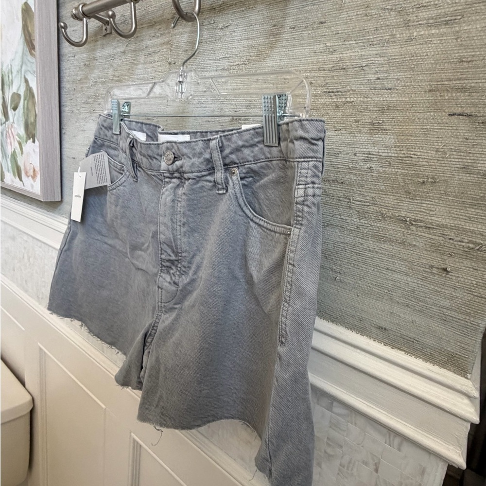 NWT new 31 Anthropologie unpublished emma Gray Denim Jean shorts mom fit - Picture 9 of 17